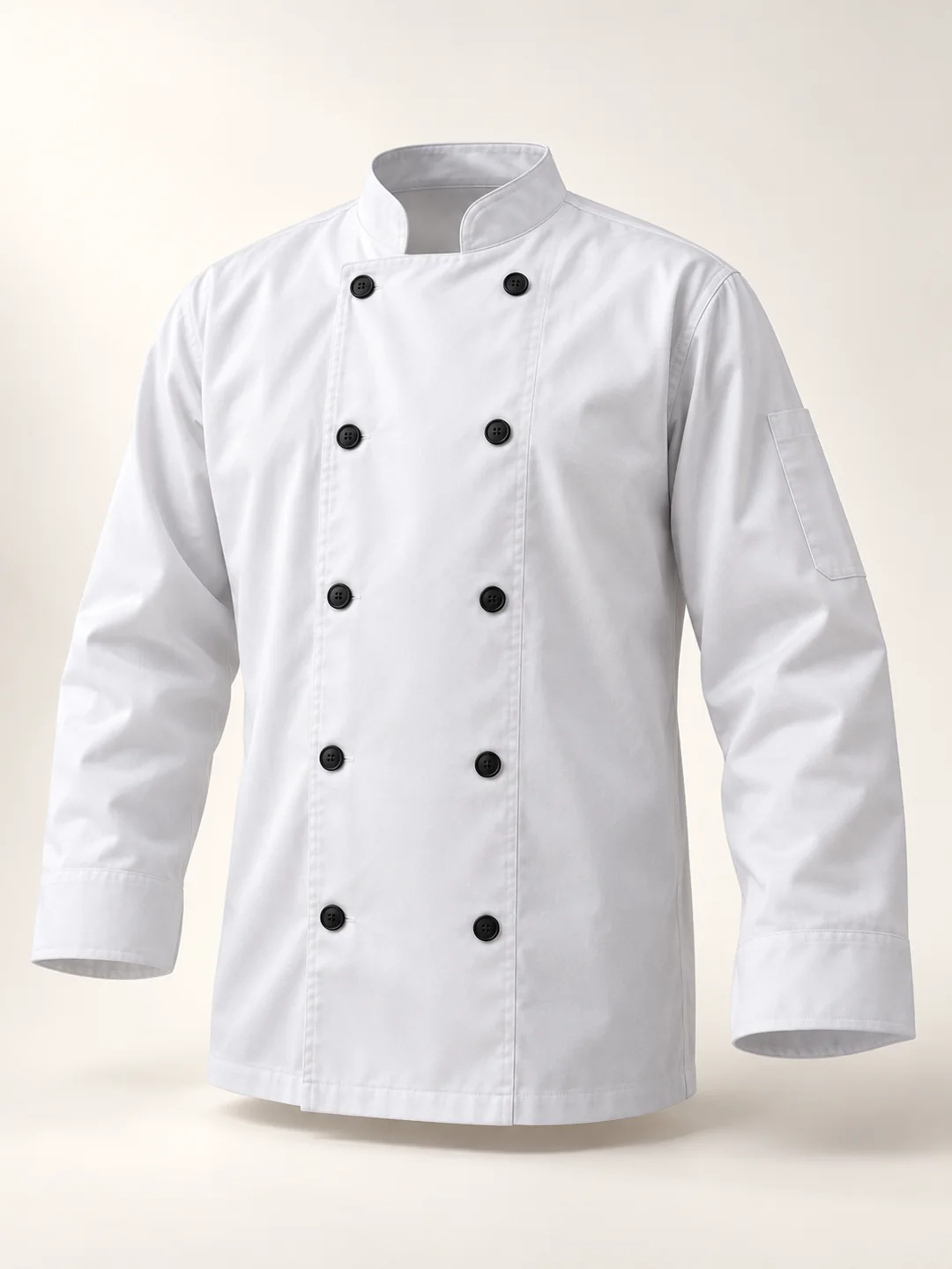 White double-breasted chef jacket